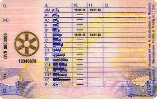 Rückseite des österreichischen Führerscheins